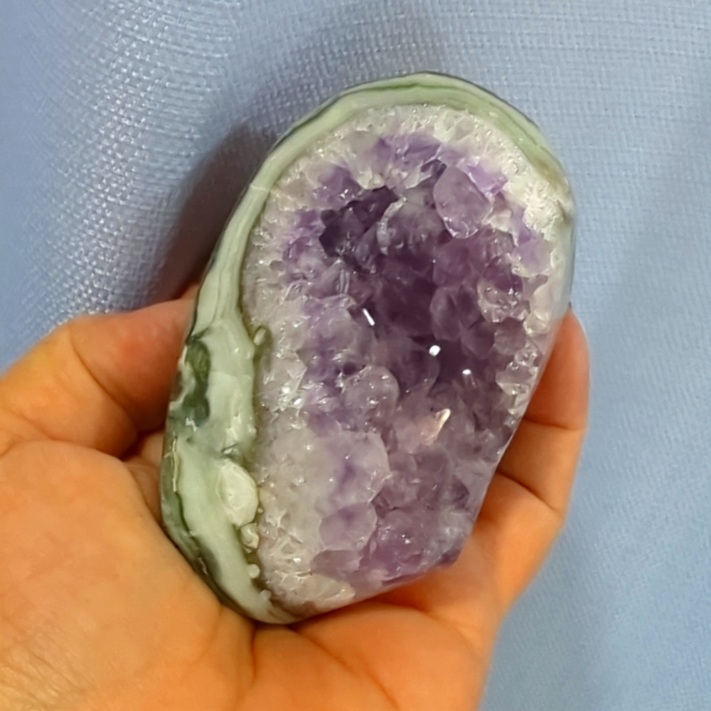 Amethyst crystal natural polished sides